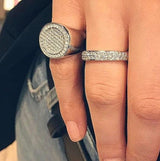 One Parallel doppelte Reihe I Goldring aus 18K, Rosegold- oder Weißgold I Diamanten