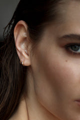 Snake Marquise 18K Gold Earring w. Diamond