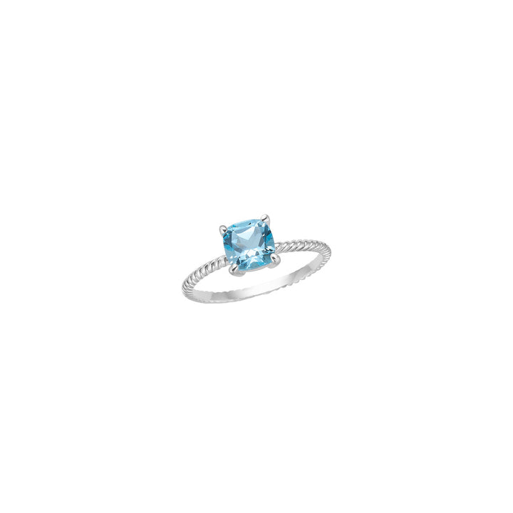 Twist Silver Ring w. Topaz