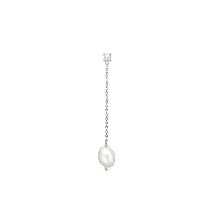 Long Silver Stud w. Pearls