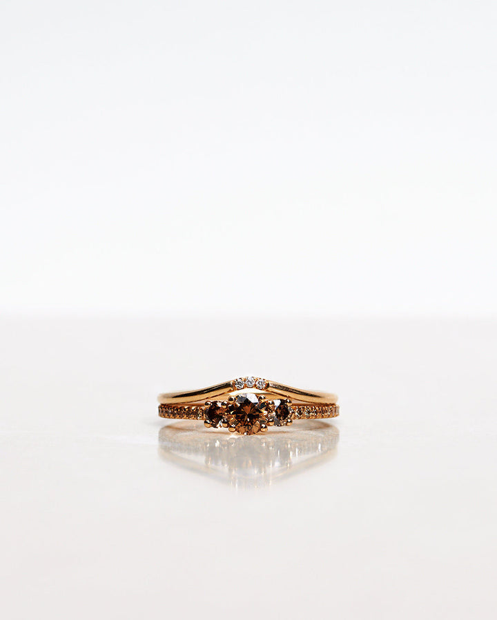 Greta Chokolade 18K Guld, Hvidguld eller Rosaguld Ring m. Diamanter