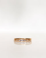 Mini Baguette Brilliant Cluster 18K Gold, Whitegold or Rosegold Ring w. Diamonds