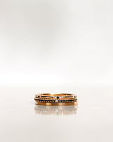 Three Dots Spread Around 18K Gold, Whitegold or Rosegold Ring w. Diamonds