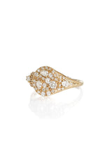Sugar Signet 18K Gold Ring w. Diamonds