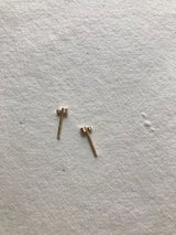 SUN & MOON 14K Gold Earring w. Diamond