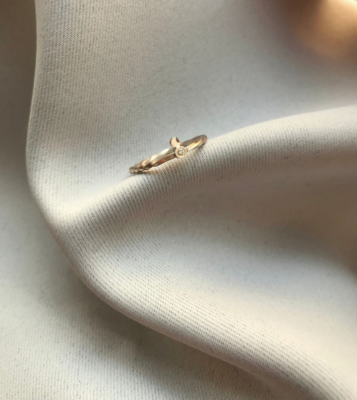 SUN & MOON Goldring 8K I Diamanten