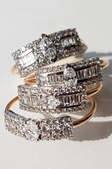 Second Wife Big Marquise 18K Rosegold & Whitegold Ring w. Diamonds