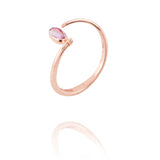 Swinging Spiral 18K Rosegold Ring w. Topaz & Amethyst