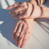 Swinging Spiral 18K Rosegold Ring w. Topaz & Amethyst