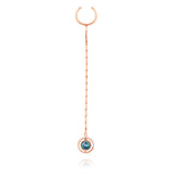 Swiveling Long 18K Rosegold Ear Cuff w. Diamonds, Topaz & Amethyst