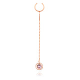 Swiveling Long 18K Rosegold Ear Cuff w. Diamonds, Topaz & Amethyst