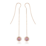 Swiveling lange Ohrringe aus 18K Gold I Diamanten, Topas und Amethyst