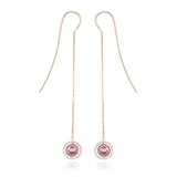 Swiveling lange Ohrringe aus 18K Gold I Diamanten, Topas und Amethyst