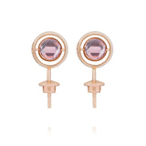 Swiveling Side Ohrstecker Ohrringe aus 18K Gold I Diamanten, Topas und Amethyst