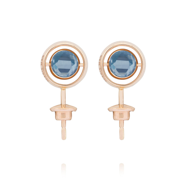 Swiveling Side Ohrstecker Ohrringe aus 18K Gold I Diamanten, Topas und Amethyst