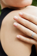 Second Wife Marquise 18K Rosegold & Whitegold Ring w. Diamonds