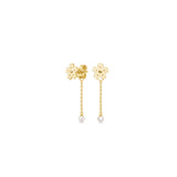 Sakura Backdrop Gold Plated Studs w. Pearl