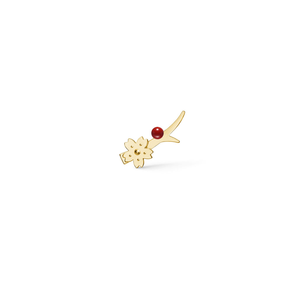 Sakura Gold Plated Stud w. Coral