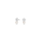 Sakura Silver Studs w. Pearl