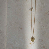 A Mindful love Heart 18K Gold or Whitegold Pendant w. Lab-Grown Diamond