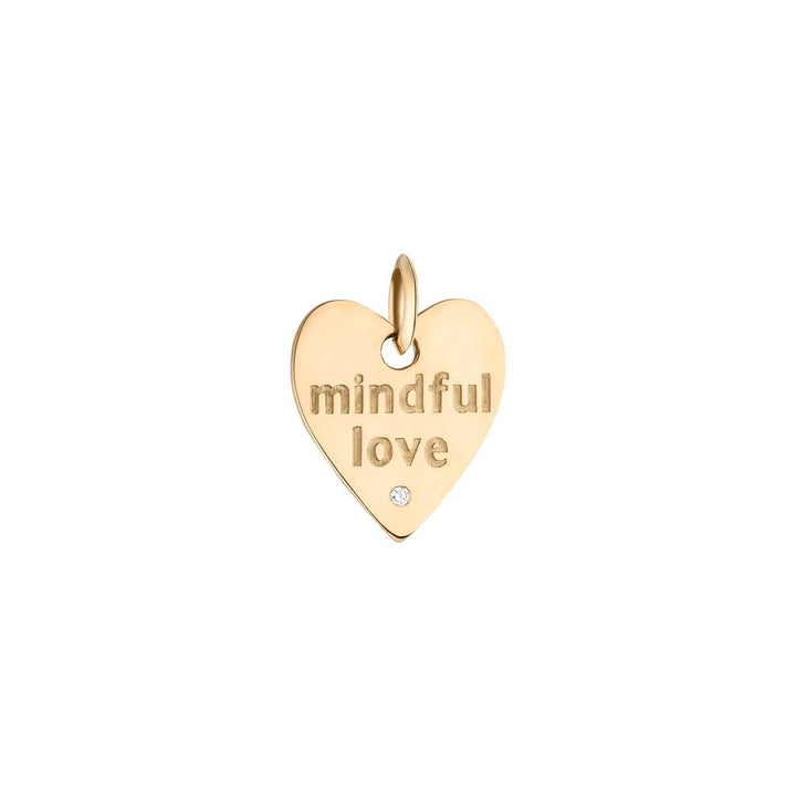 A Mindful love Heart 18K Gold or Whitegold Pendant w. Lab-Grown Diamond