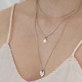 A Mindful love Heart 18K Gold or Whitegold Pendant w. Lab-Grown Diamond