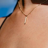 Sunbeam 18K Gold Pendant w. Lab-Grown Diamond