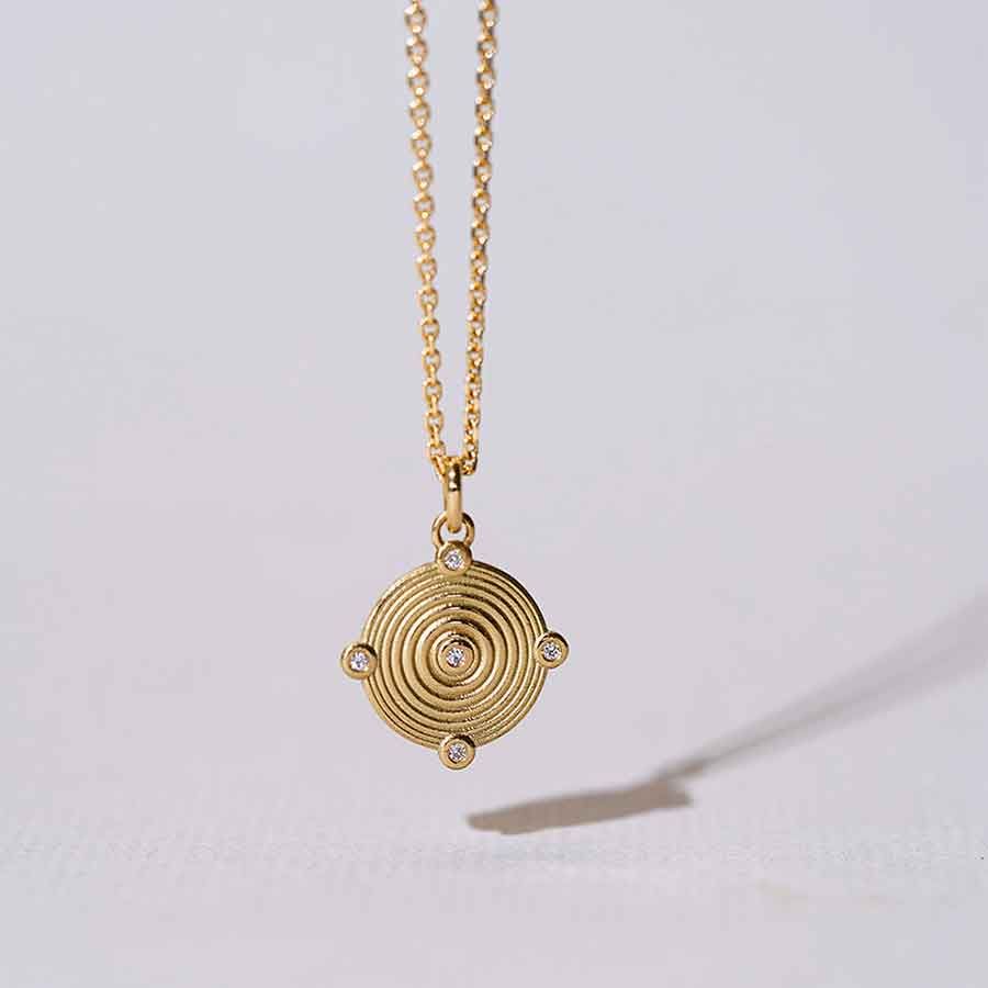 Memories of the Sea 18K Guld Vedhæng m. Lab-Grown Diamanter