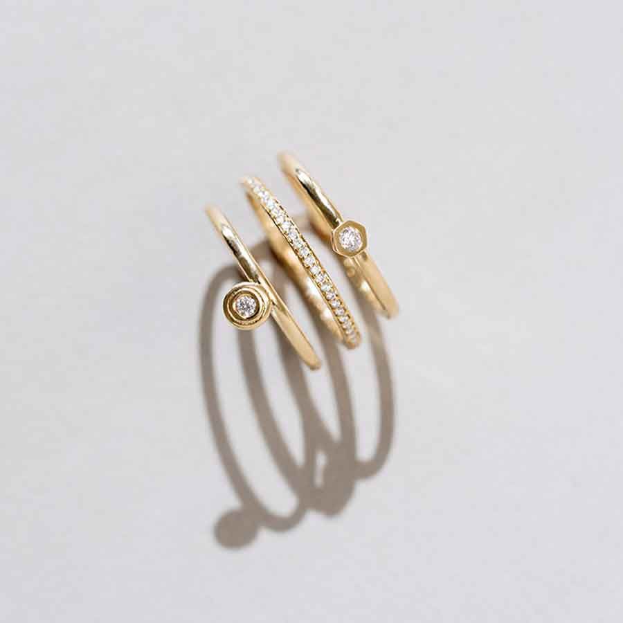 Wilderness Eternity 18K Gold Ring w. Lab-Grown Diamonds