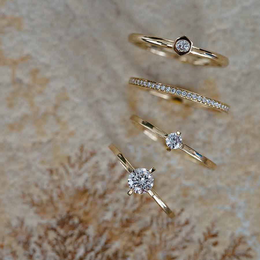 Wilderness Eternity 18K Gold Ring w. Lab-Grown Diamonds