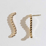 Wave 18K Gold Earrings w. Lab-Grown Diamond