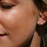 Sunray 18K Gold Studs w. Lab-Grown Diamond