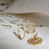 Wilderness 18K Gold Earrings w. Lab-Grown Diamond