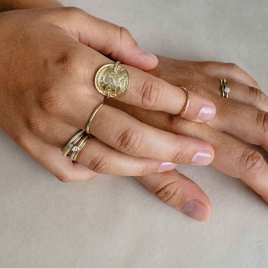 Wild Flowers 18K Guld Ring m. Lab-Grown Diamanter