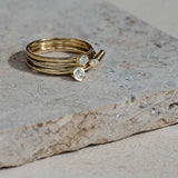 Sunbeam 18K Gold Ring w. Lab-Grown Diamond