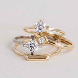 Sunbeam 18K Gold Ring w. Lab-Grown Diamond