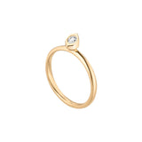 Sunray 18K Gold Ring w. Lab-Grown Diamond