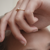 Sunbeam 18K Gold Ring w. Lab-Grown Diamond