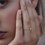 Sunray 18K Gold Ring w. Lab-Grown Diamond