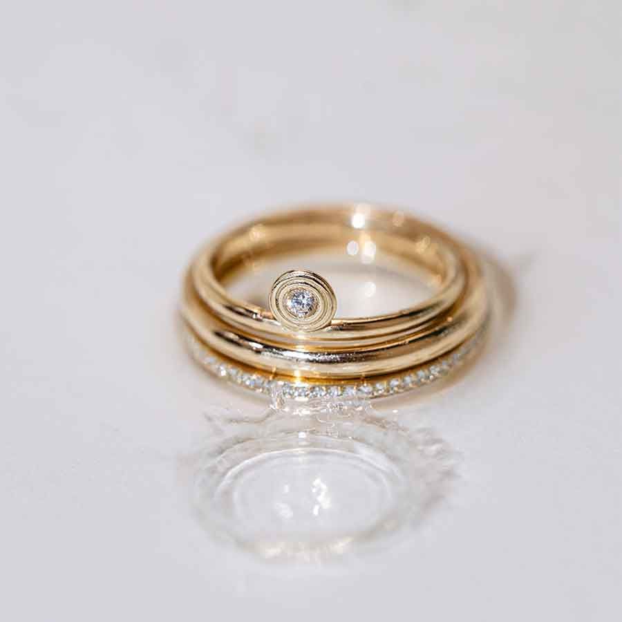 Drops of Memories Goldring aus 18K I Labor-Diamanten