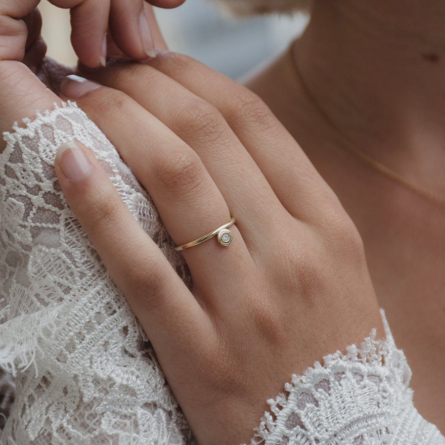 Drops of Memories Goldring aus 18K I Labor-Diamanten