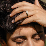 Sunray Signet 18K Guld Ring m. Lab-Grown Diamanter