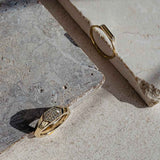 Sunray Signet 18K Guld Ring m. Lab-Grown Diamanter