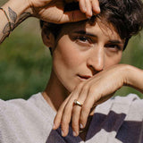 Sunray Signet 18K Guld Ring m. Lab-Grown Diamanter