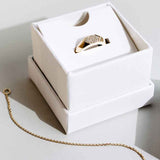 Sunray Signet 18K Guld Ring m. Lab-Grown Diamanter