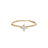 ReMind medium Solitaire 18K Gold Ring w. Lab-Grown Diamond