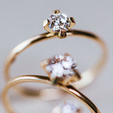 ReMind medium Solitaire 18K Gold Ring w. Lab-Grown Diamond