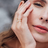 ReMind medium Solitaire 18K Gold Ring w. Lab-Grown Diamond