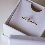 ReMind medium Solitaire 18K Gold Ring w. Lab-Grown Diamond