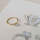 ReMind Solitaire 18K Gold or Whitegold Ring w. Lab-Grown Diamond